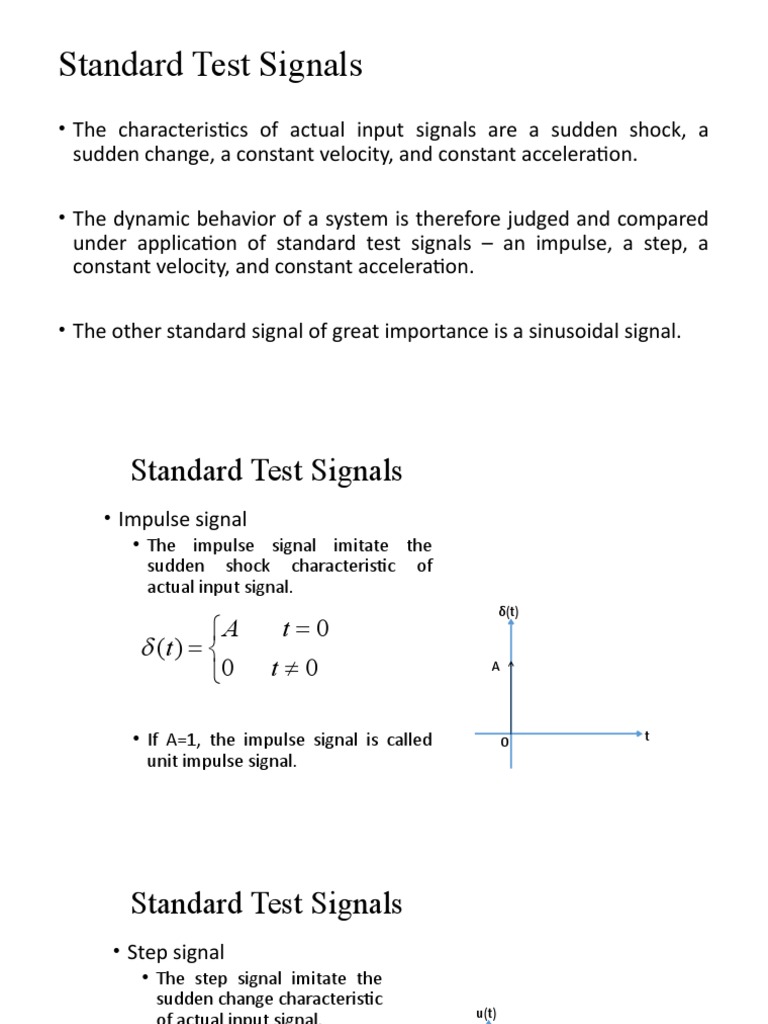 Standard Test Signals PDF Laplace Transform Theoretical Physics