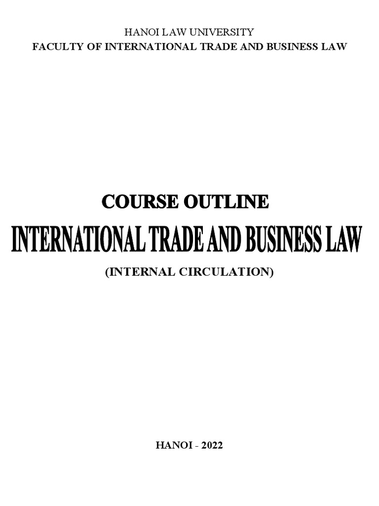International Trade Law Course Overview | PDF