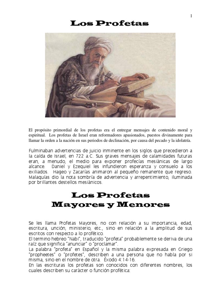 Profetas Mayores y Menores en la Biblia | PDF | Profeta | Profecía