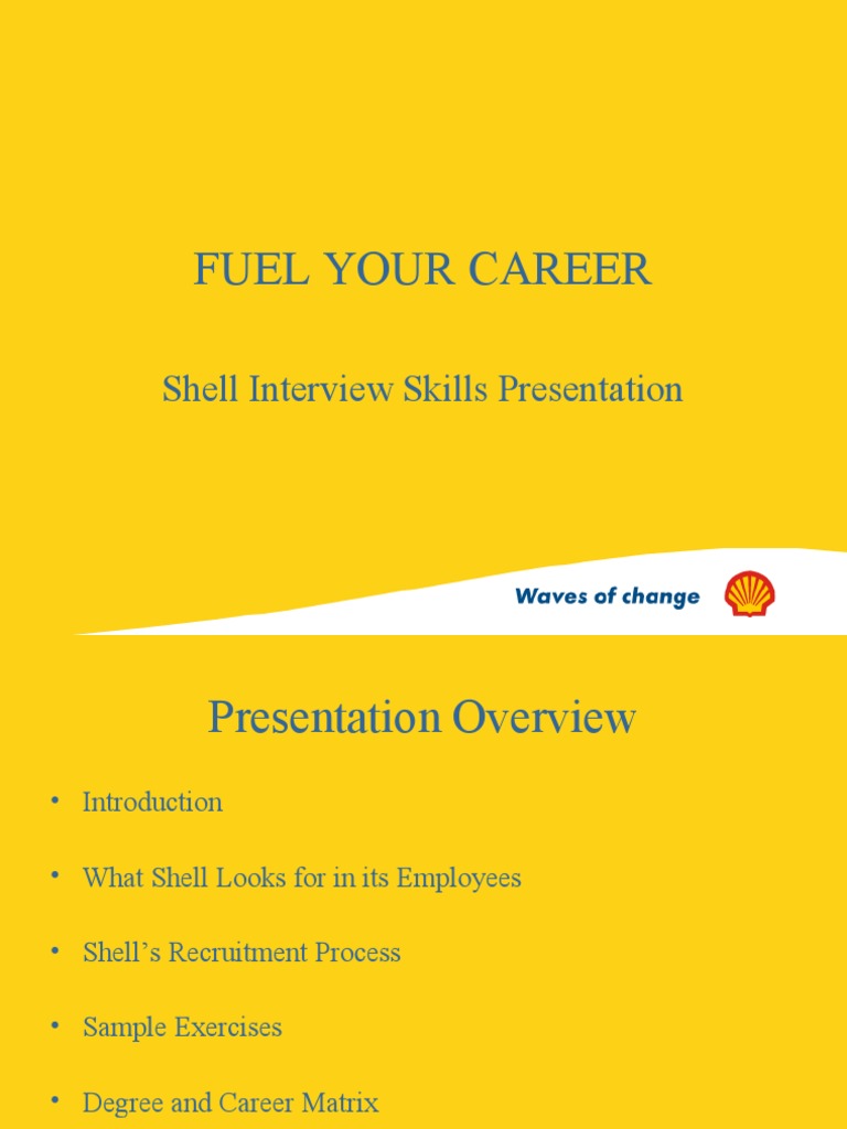 Fuel Your Career: Shell Interview Skills Presentation | PDF ...
