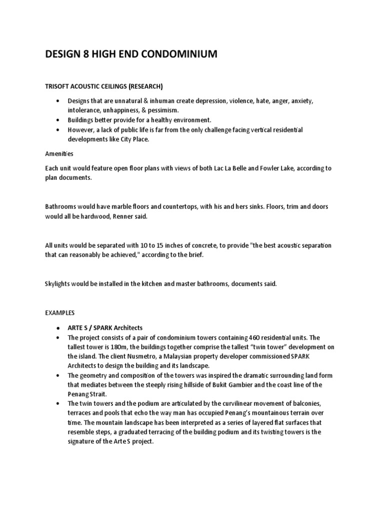 High-End Condominium Design Insights | PDF | Apartment | Condominium