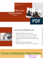 Lessons 4 & 5 - Forms of Business Organizations - March 7 & 9, 2022