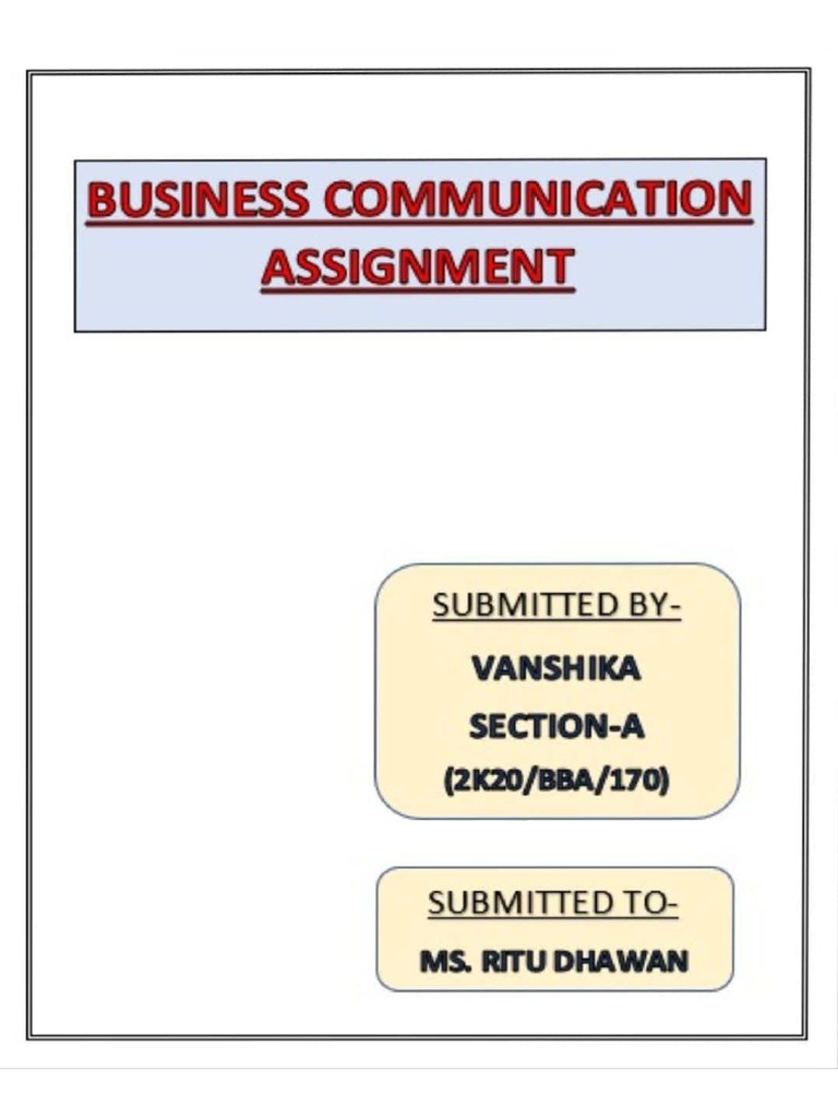 business communication assignment
