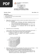 Faculty of Engineering Scit B. Tech It/Cse/Cce VI Semester First Mid Term Examination: 2021-22 Data Mining and Warehousing (IT3240)