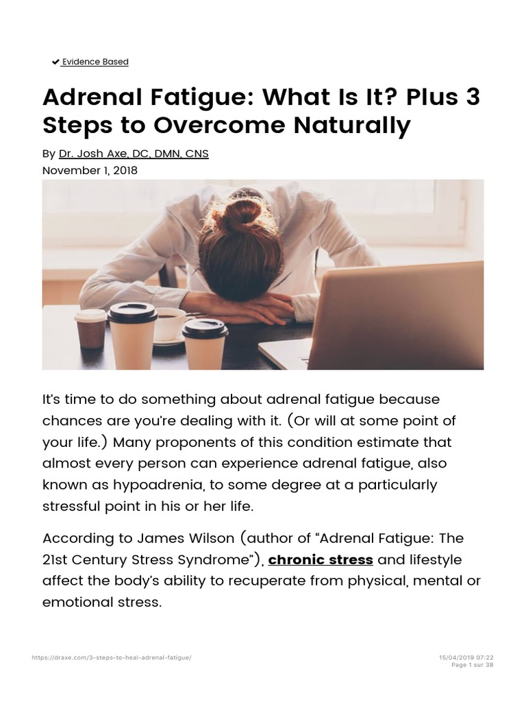 Adrenal Fatigue Symptoms Diet Remedies DR Axe PDF Adrenal Gland