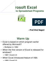 Microsoft Excel: Introduction To Spreadsheet Programs