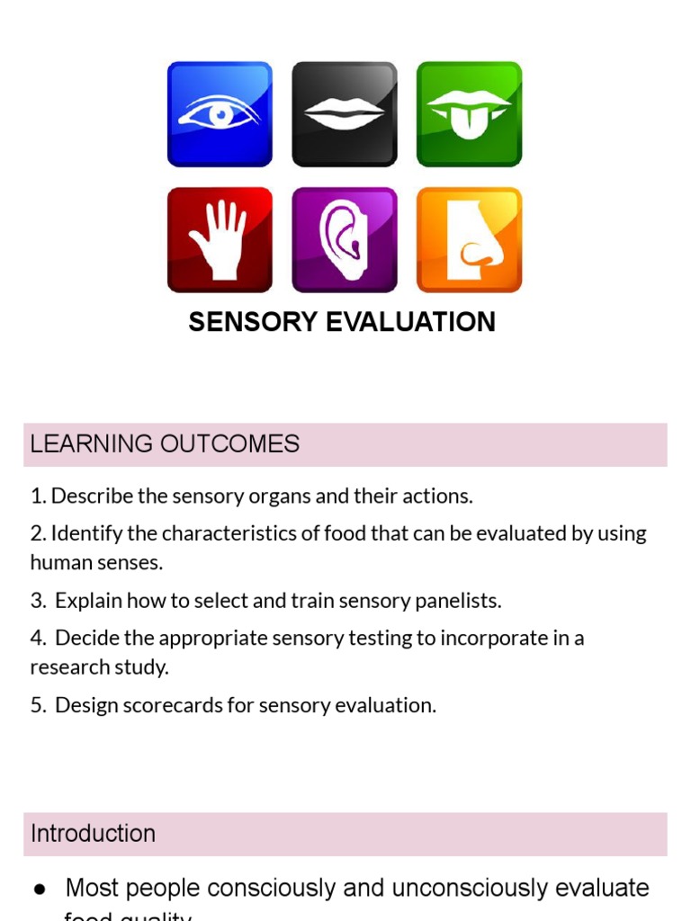 EFR - Sensory Evaluation Final | PDF | Taste | Odor