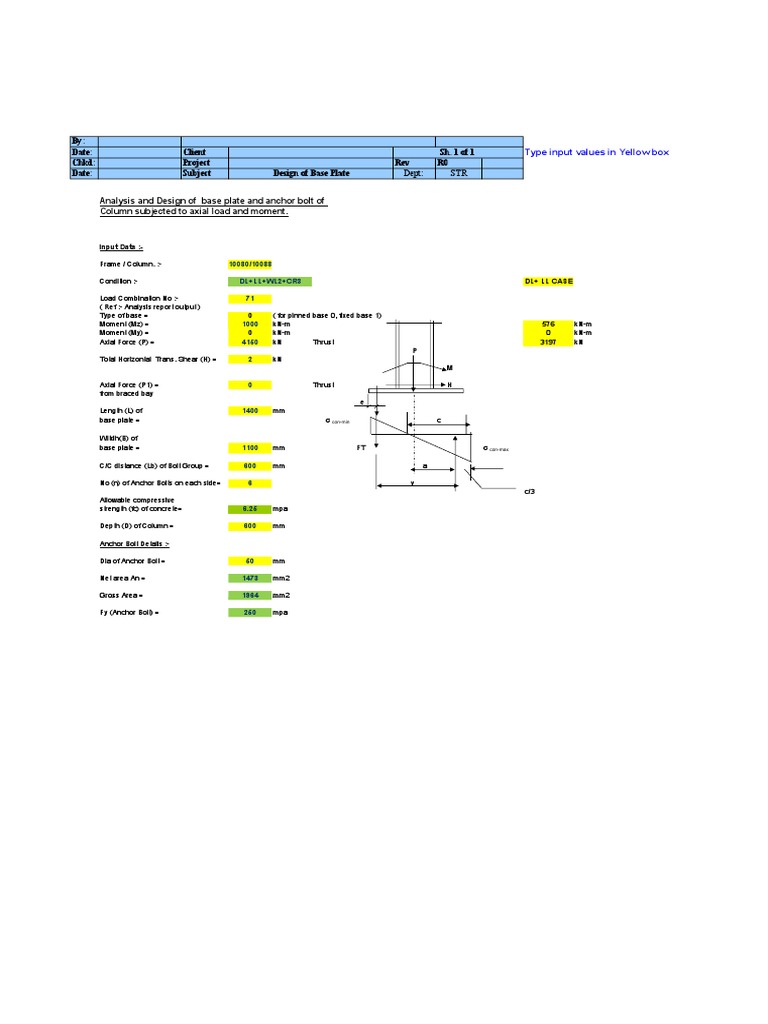 Base Plate Design As Per Is 800 | PDF | Bending | Continuum Mechanics