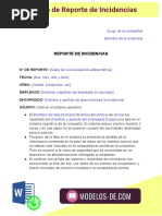 Formato de Reporte de Incidencias | PDF