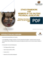 Ethics Framework FOR Members of The Gauteng Provincial Legislature