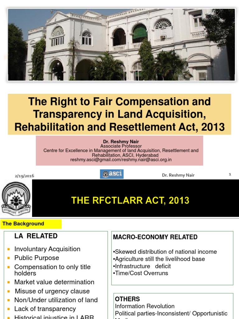 Land Acquisition and Compensation Act 2013 | PDF | Eminent Domain | Act ...