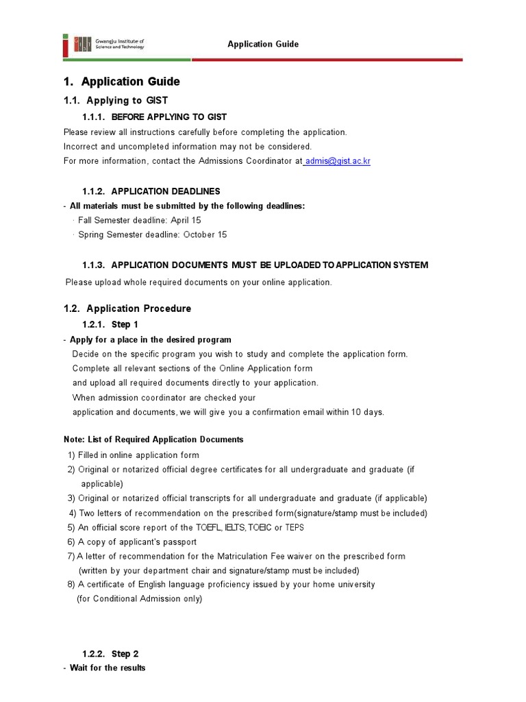 Int'l Application Guidelines | PDF | University And College Admission ...