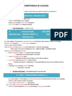 Conditionals (If Clauses) : If/When + Present/Past, Present/Past