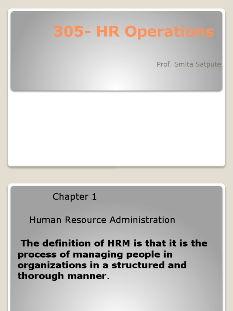 305-HR Operations: Prof. Smita Satpute | PDF | Career & Growth | Business