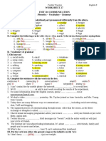 BSNC Anh 8 Worksheet 27 + 28