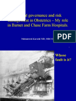 Clinical Governance and Risk Management in Obstetrics - My Role in Barnet and Chase Farm Hospitals