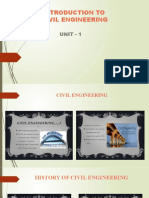 Introduction To Civil Engineering: Unit - 1