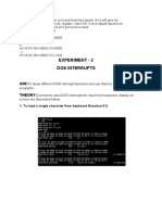 Experiment - 2 Dos Interrupts: Aim: Theory