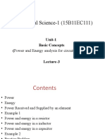 Electrical Science-1 (15B11EC111) : Unit-1 Basic Concepts (Power and Energy Analysis For Circuit Elements) Lecture-3