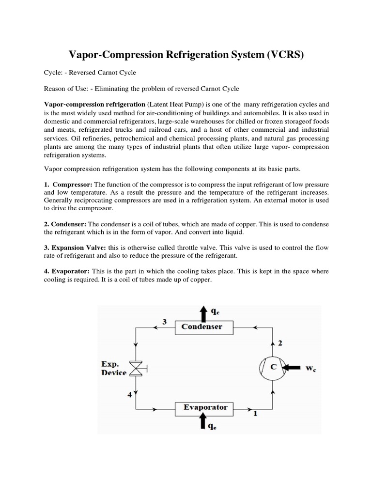 VCRS, Vars, Air Refrigiration, Steamjet PDF Refrigeration
