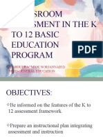 Classroom Assesment in The K To 12 Basic Education Program: H.Abdulracman, Norjannah D. Beed-General Education