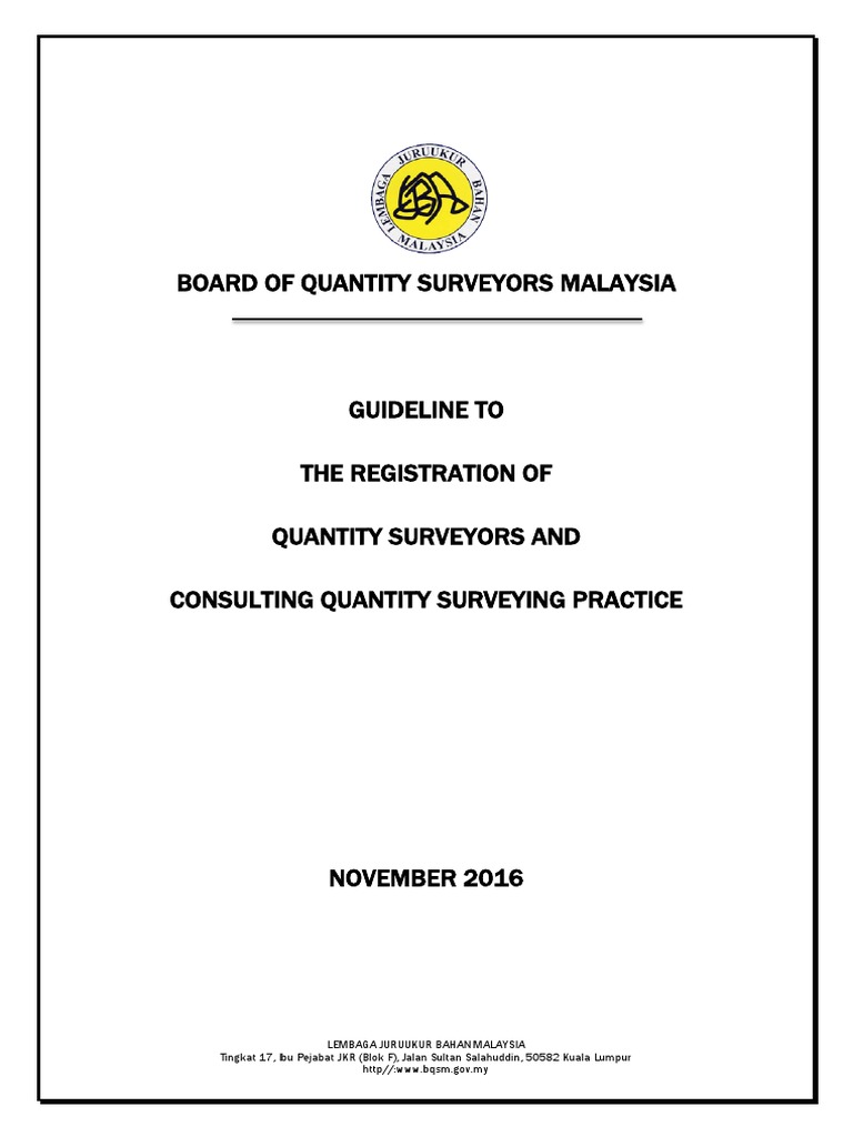 Guideline To The Registration of Quantity Surveyors and Consulting ...