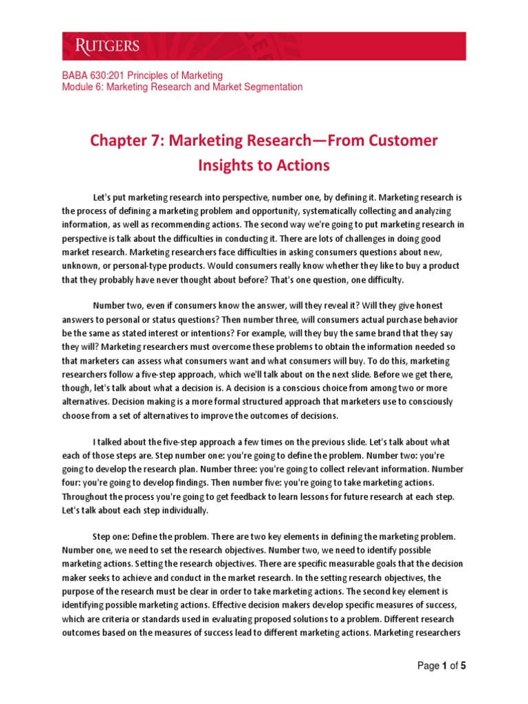 chapter 7 marketing research