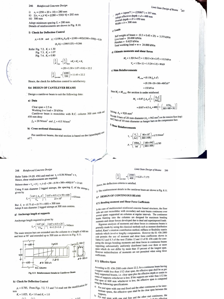 Cantilever Beam and Slab Reinforcement | PDF | Beam (Structure ...