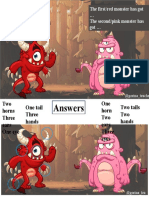 Find The 5 Differences!: The First/red Monster Has Got The Second/pink Monster Has Got