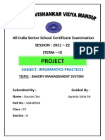 Project: All India Senior School Certificate Examination SESSION: 2021 - 22 (Term - Ii)