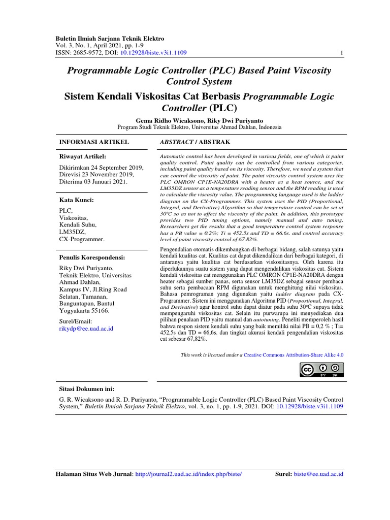 PLC-Based Paint Viscosity Control | PDF | Programmable Logic Controller ...