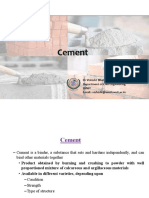 Cement: DR Vishisht Bhaiya Department of Civil Engineering Svnit Email:-Vishisht@amd - Svnit.ac - in