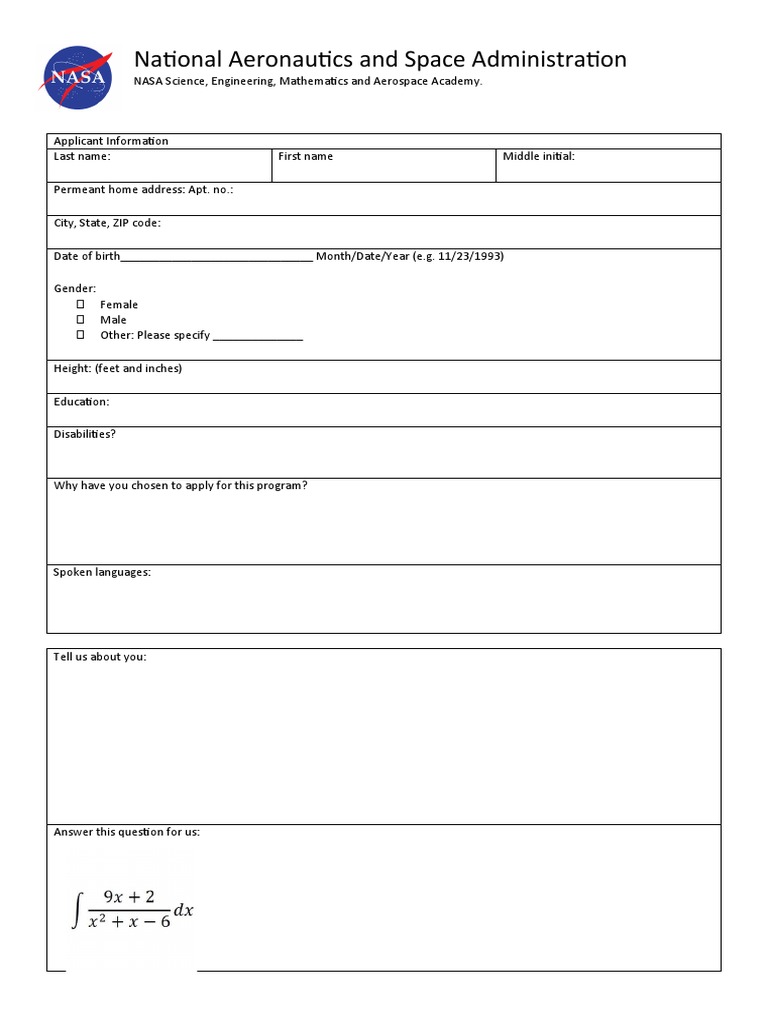 Nasa Application PDF