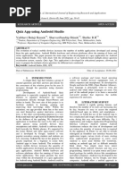 Quiz App Using Android Studio: Vaibhavi Balaji Kunale, Sharvarisandiip Shinde, Shelke R.B