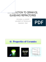 Introduction To Ceramics, Glass and Refractories Glass and Refractories