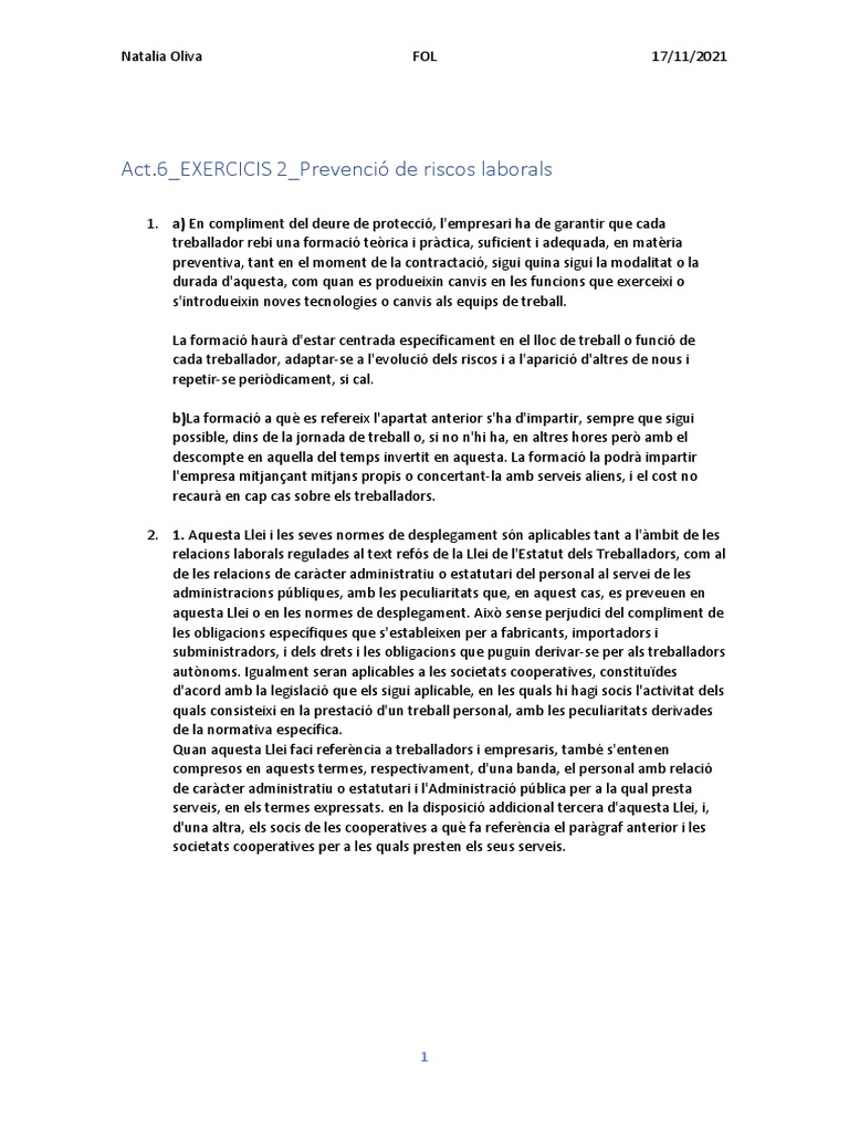 Activitat 3 FOL | PDF
