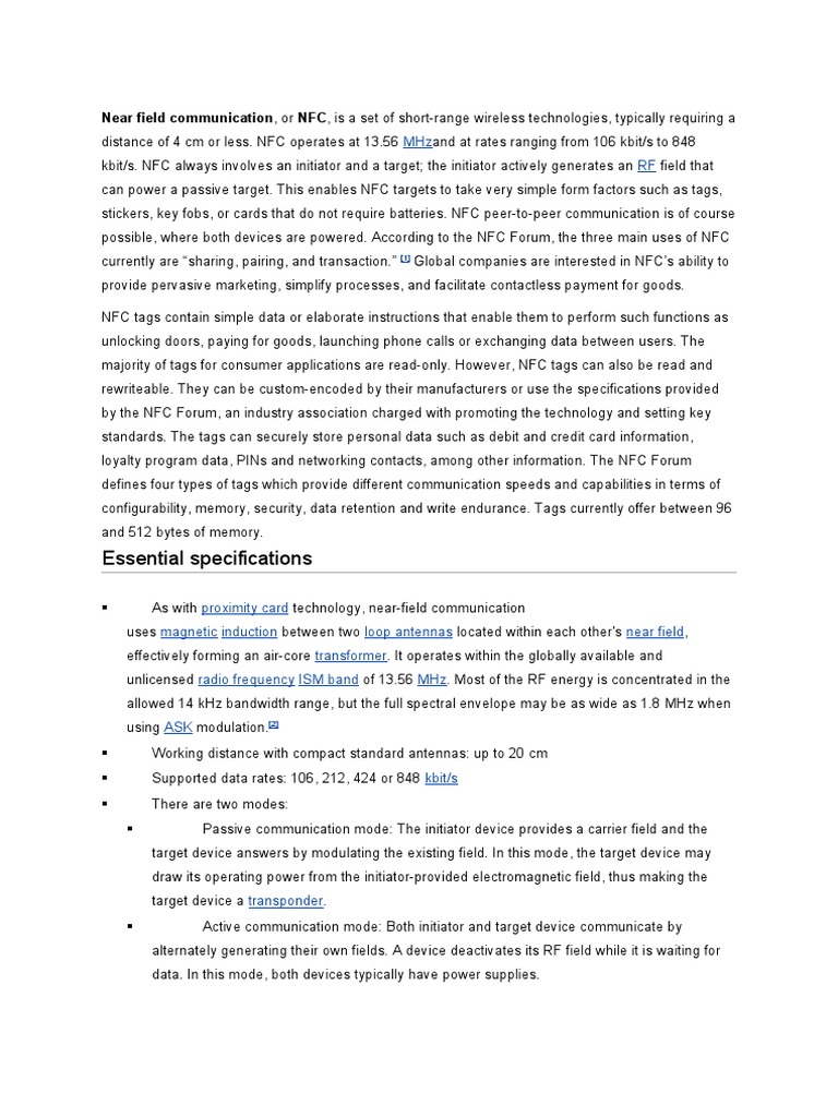 Understanding Near Field Communication (NFC) | PDF | Electronics | Wireless