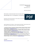 Dificultad y Discriminación de Los Ítems Del Examen de Metodología de La Investigación y Estadística