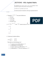 MSc Applied Maths Sample Questions