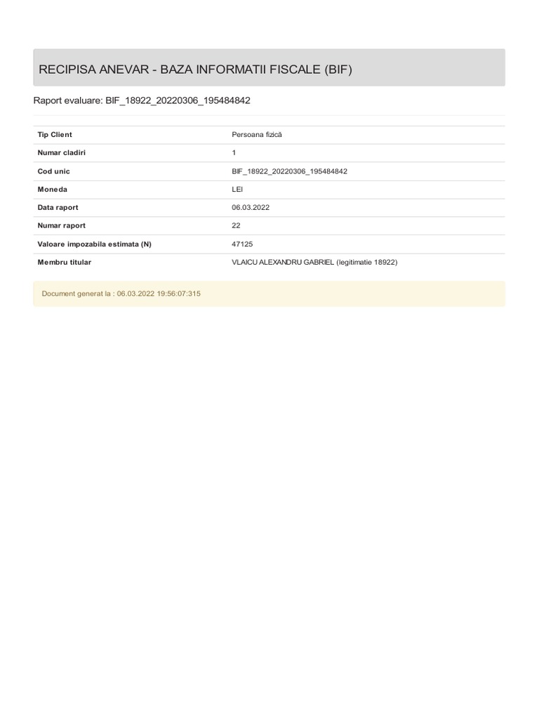 Recipisa Bif Coafor | PDF