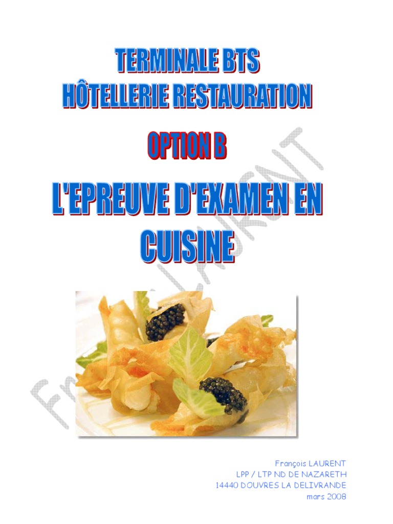 Livret de Formation BTS Option B  Francois LAURENT