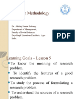 L-5 Formulation and Sources of Research Problem