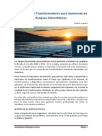 Las Avería de Transformadores para Inversores en Parques Fotovoltaicos