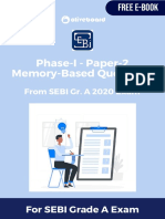 SEBI Phase I Paper 2 Memory Based Questions
