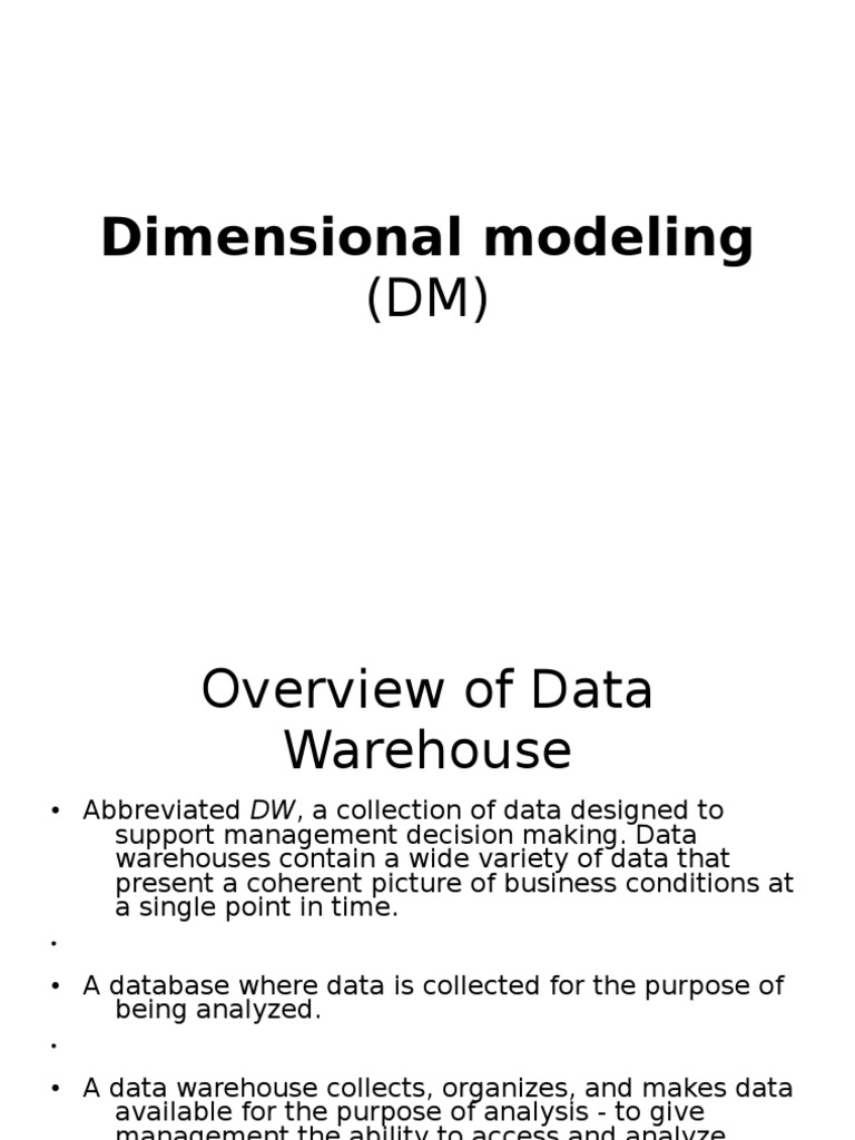 Understanding Dimensional Modeling in DWH | PDF | Data Warehouse | Data ...