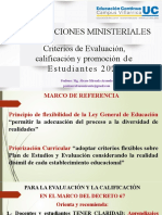 Orientaciones Ministeriales. Criterios de Evaluacion, Calificacion y Promocion 2021