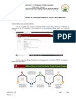 University of The Philippines Manila: Guidelines and Assistance For Faculty and Students To Access Library Resources