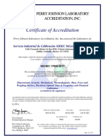 Certificate of Accreditation: Perry Johnson Laboratory Accreditation, Inc