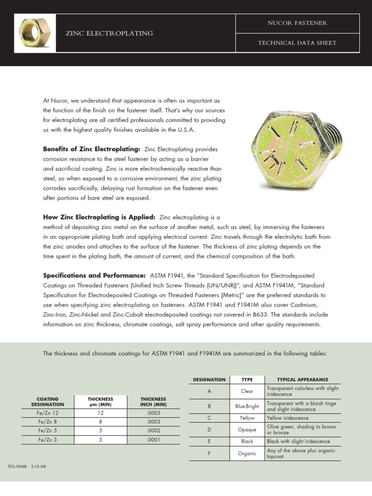 Zinc Electroplating PDF Corrosion Rust