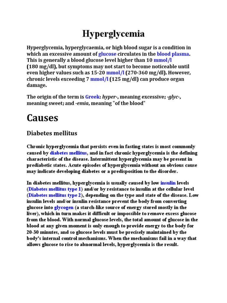 Hyperglycemia | Download Free PDF | Hyperglycemia | Endocrine System